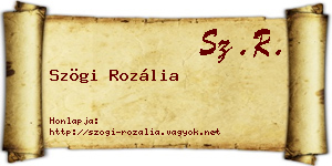 Szögi Rozália névjegykártya